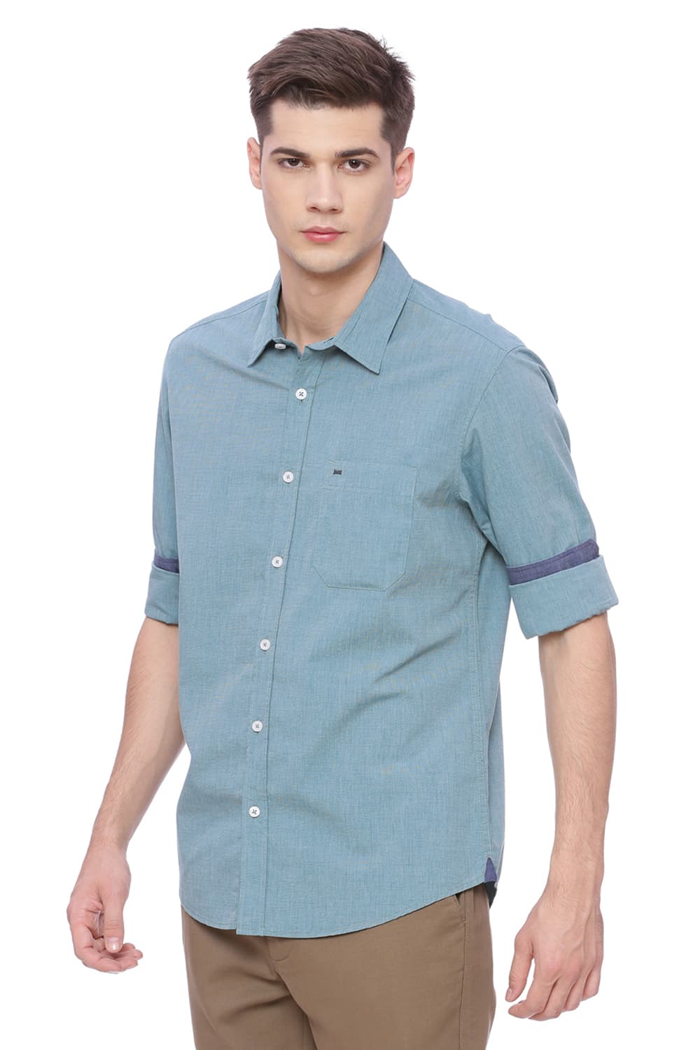 BASICS SLIM FIT FIL A FIL SHIRT