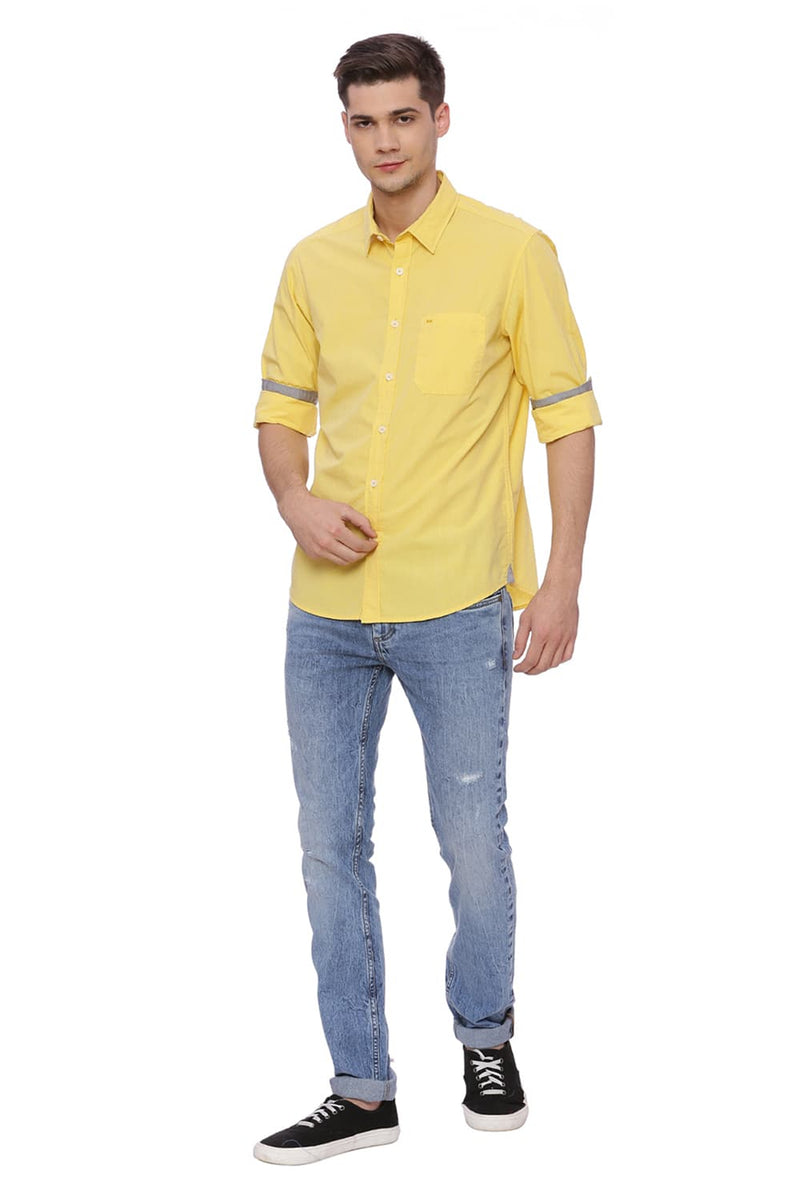 BASICS SLIM FIT FIL A FIL SHIRT