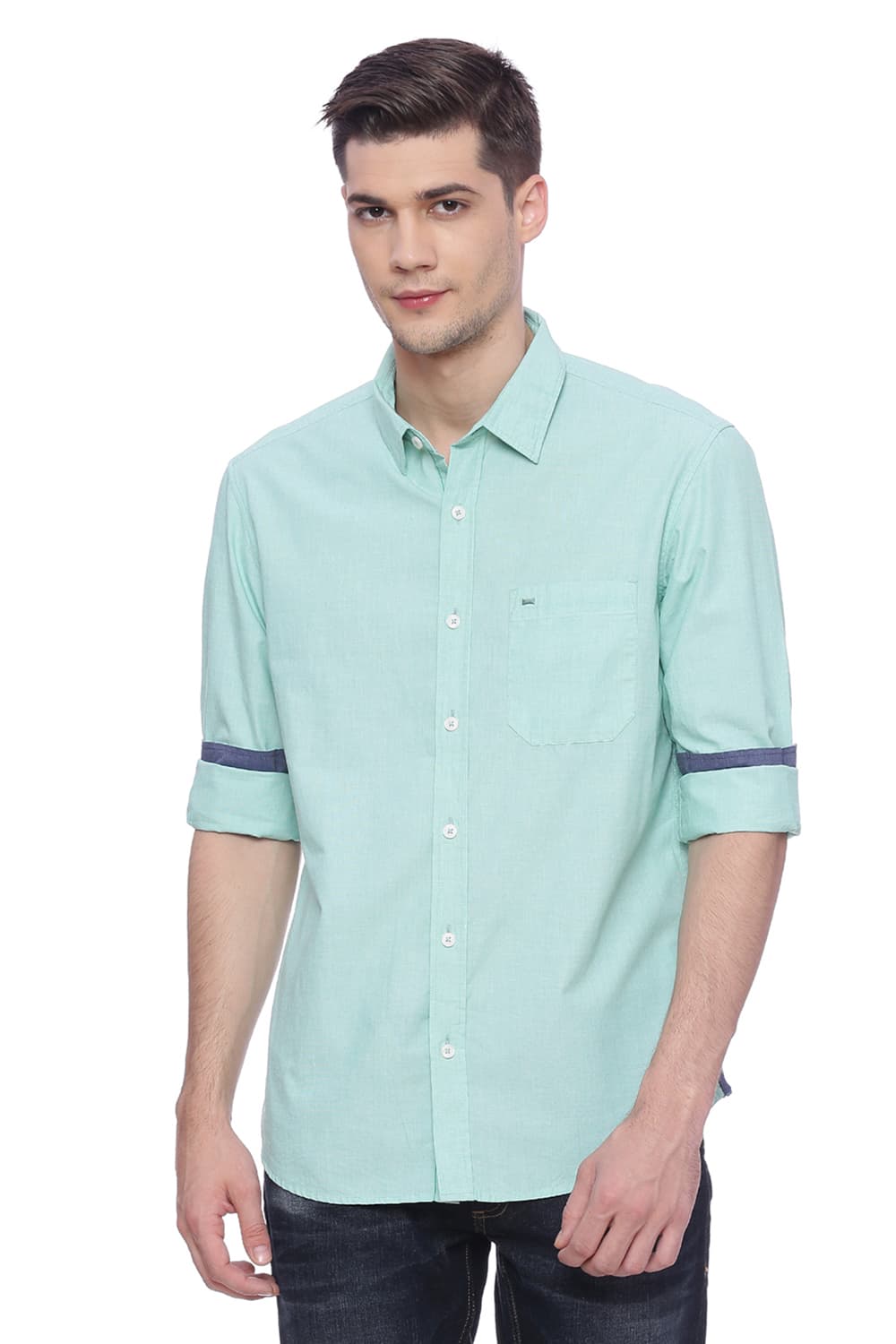 BASICS SLIM FIT FIL A FIL SHIRT