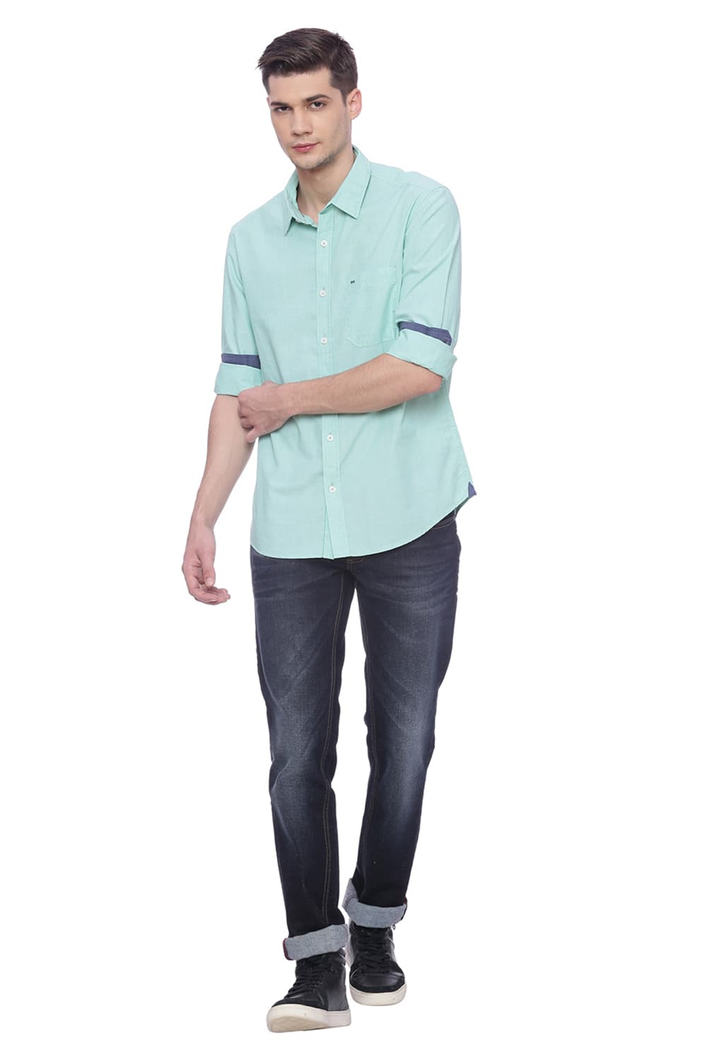 BASICS SLIM FIT FIL A FIL SHIRT