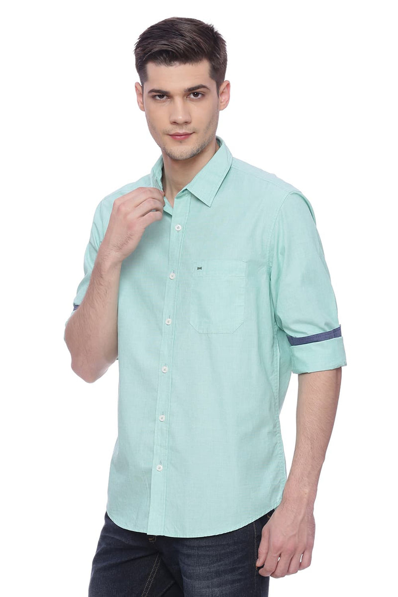 BASICS SLIM FIT FIL A FIL SHIRT