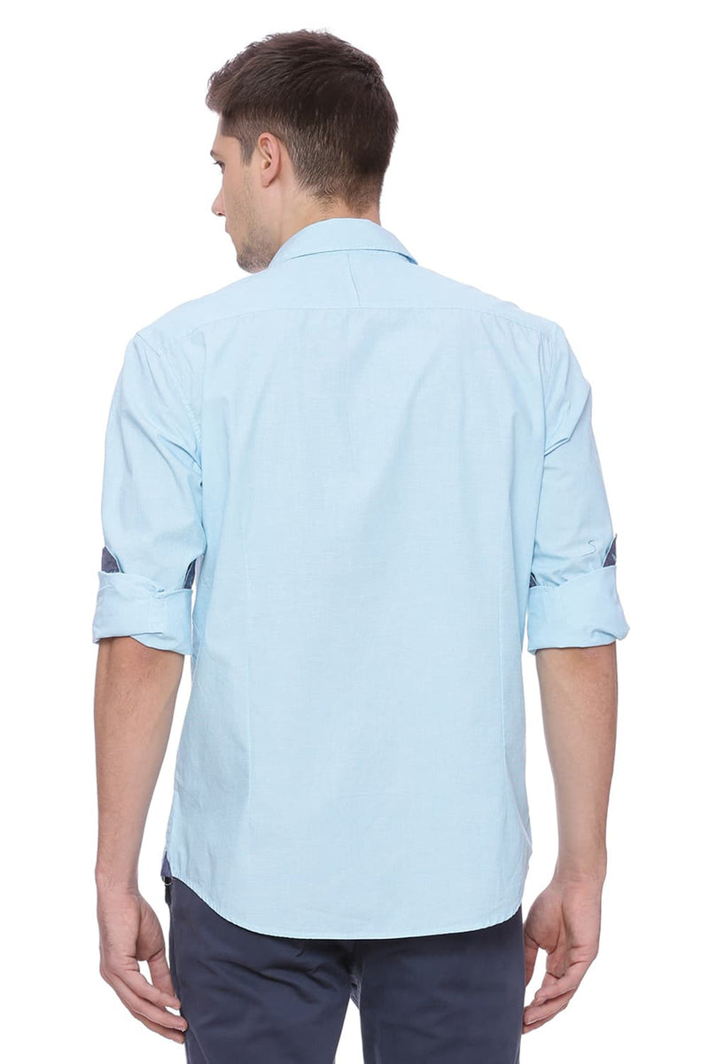 BASICS SLIM FIT FIL A FIL SHIRT