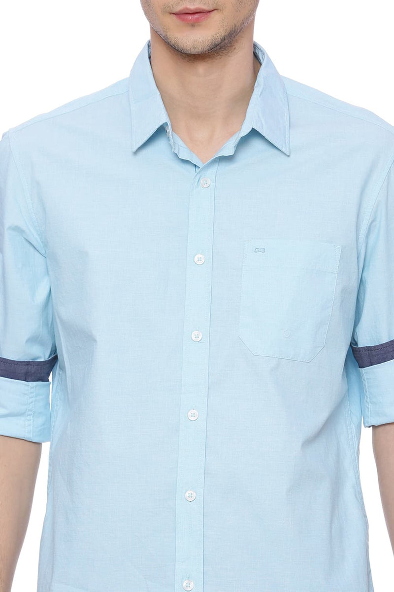 BASICS SLIM FIT FIL A FIL SHIRT