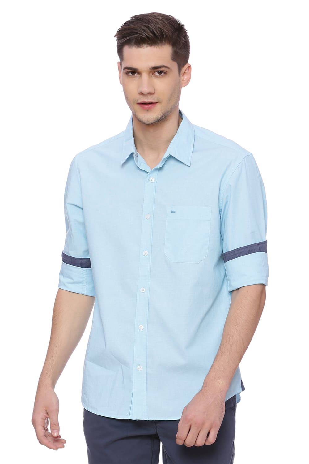 BASICS SLIM FIT FIL A FIL SHIRT