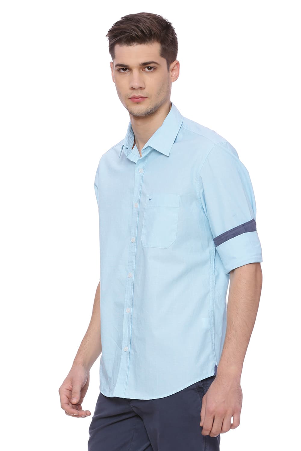 BASICS SLIM FIT FIL A FIL SHIRT