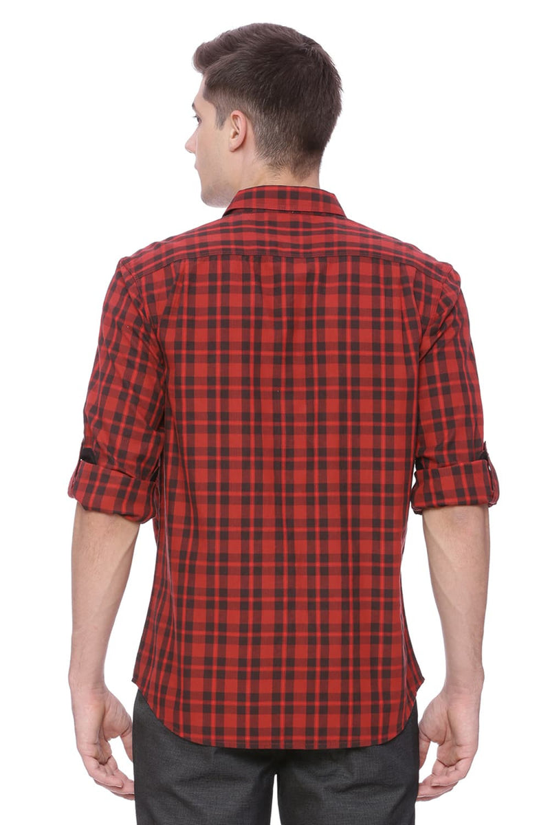 BASICS SLIM FIT CHECKS SHIRT