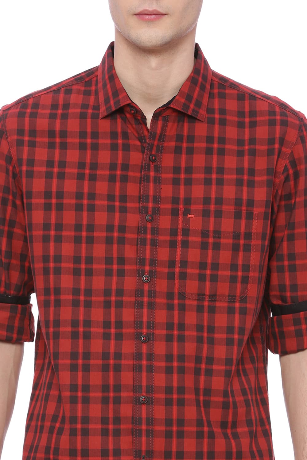 BASICS SLIM FIT CHECKS SHIRT