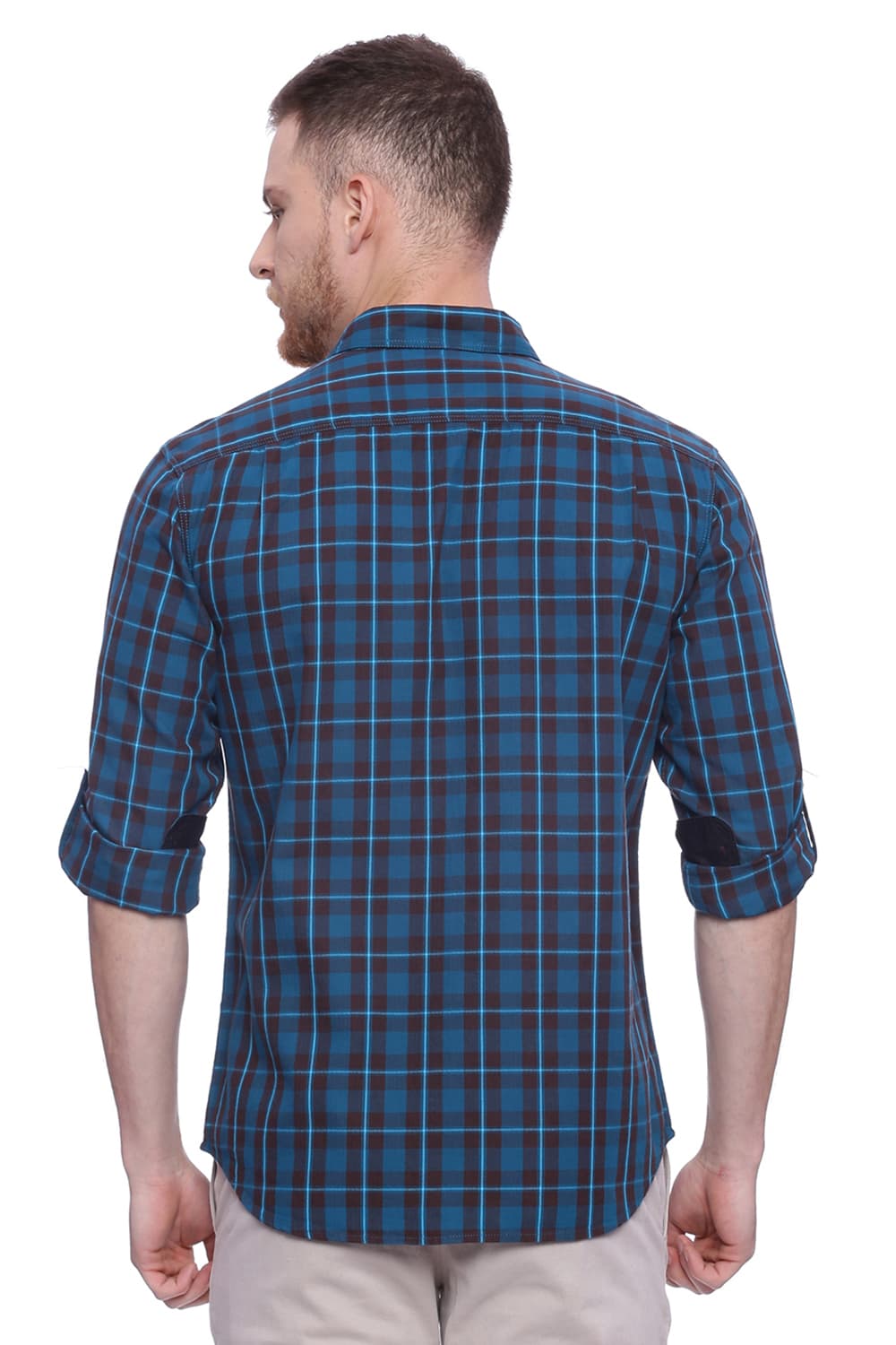 BASICS SLIM FIT CHECKS SHIRT