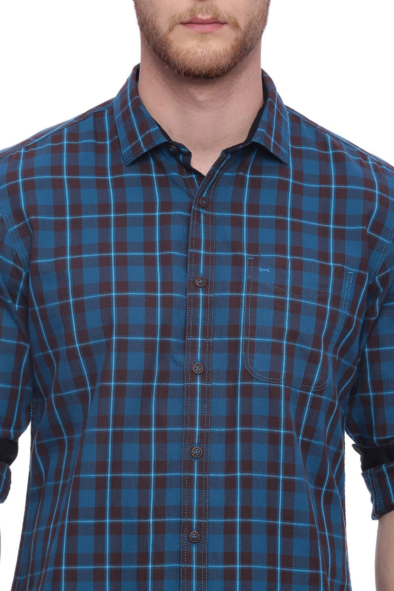 BASICS SLIM FIT CHECKS SHIRT