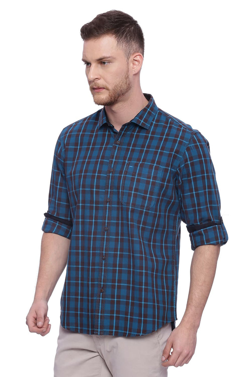 BASICS SLIM FIT CHECKS SHIRT