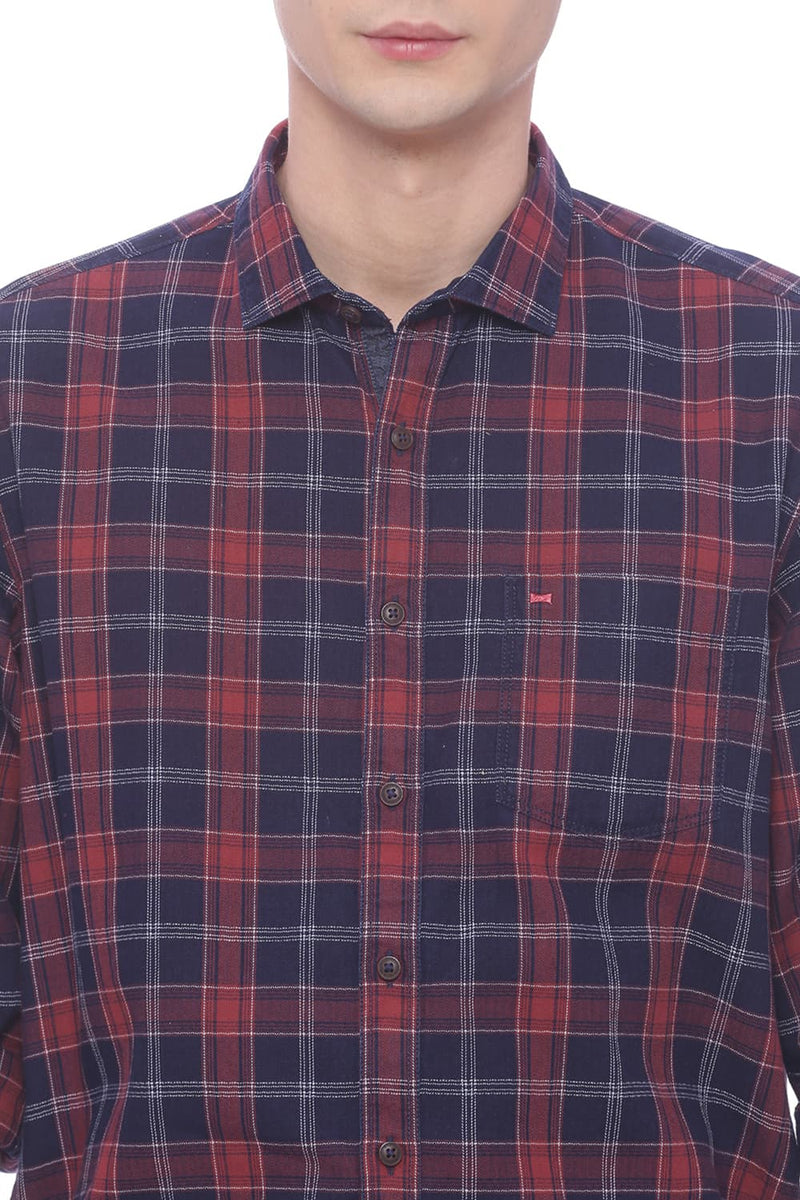 BASICS SLIM FIT CHECKS SHIRT