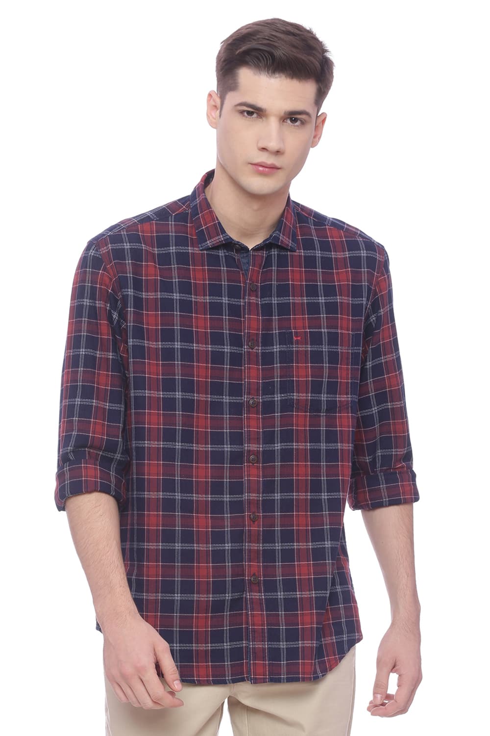 BASICS SLIM FIT CHECKS SHIRT