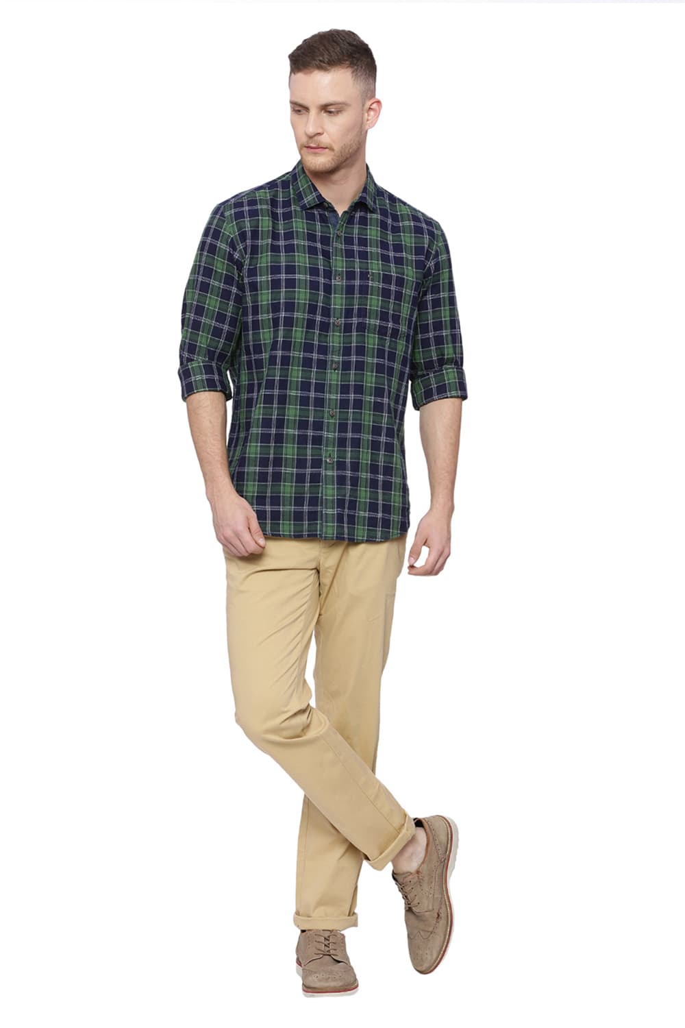 BASICS SLIM FIT CHECKS SHIRT