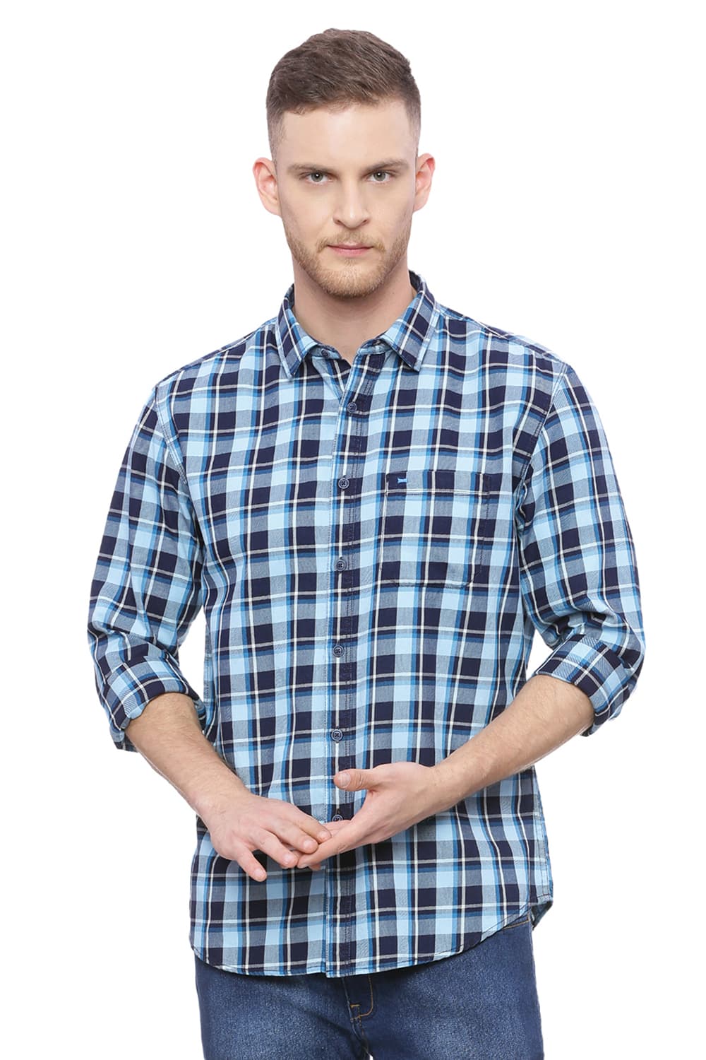 BASICS SLIM FIT CHECKS SHIRT