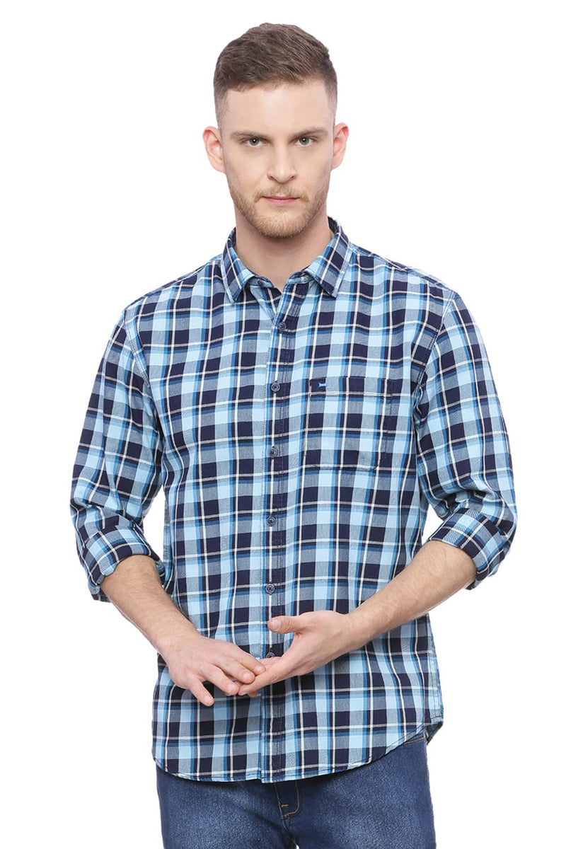 BASICS SLIM FIT CHECKS SHIRT