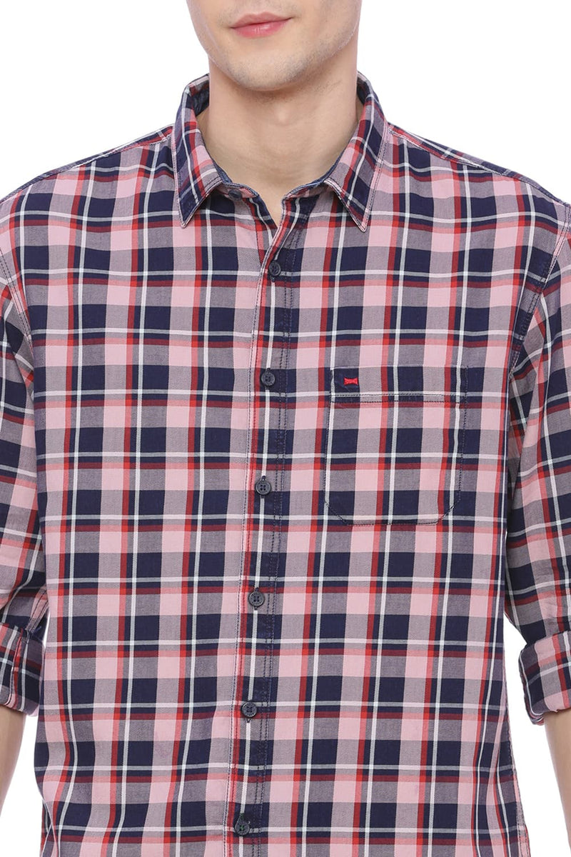 BASICS SLIM FIT CHECKS SHIRT