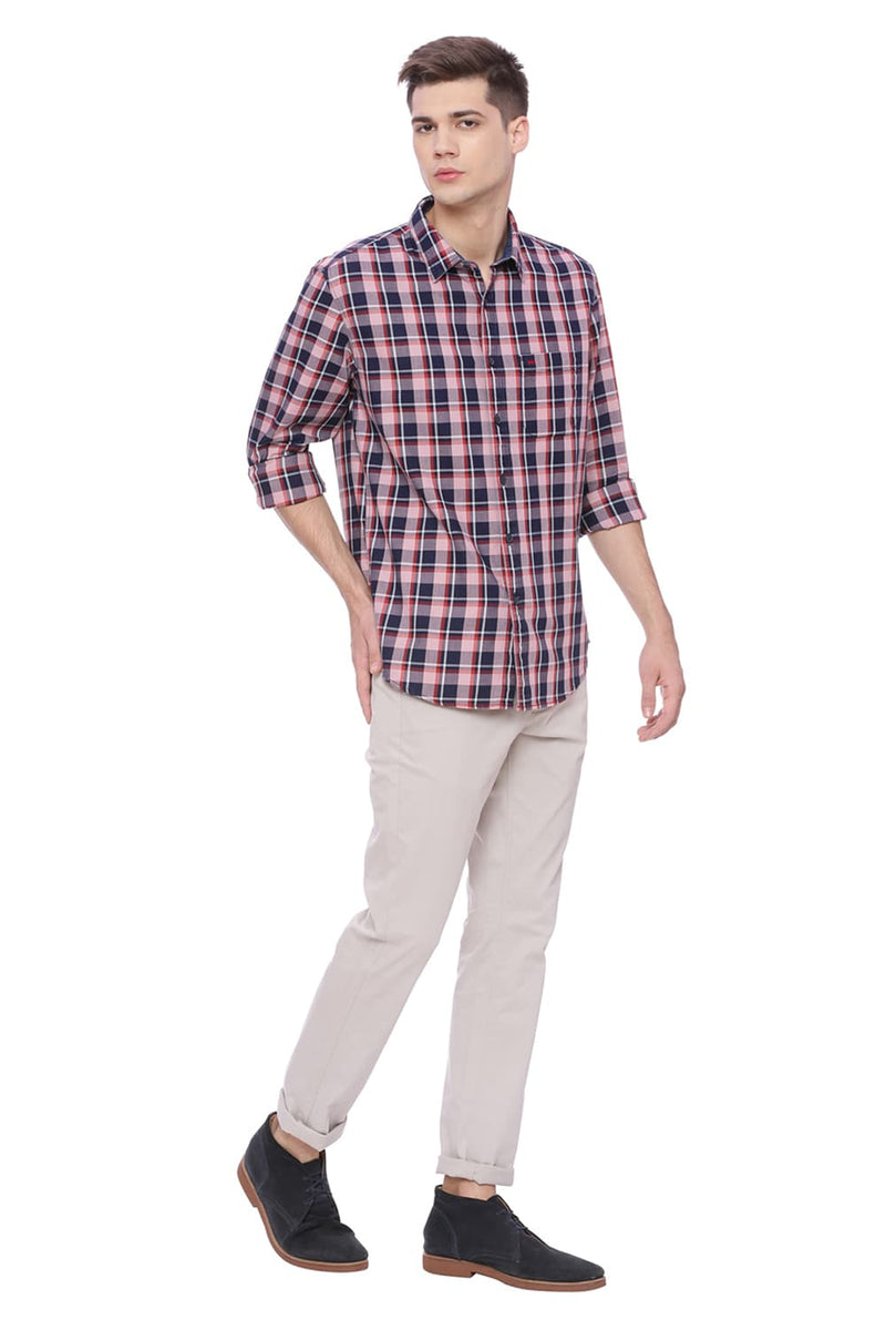 BASICS SLIM FIT CHECKS SHIRT