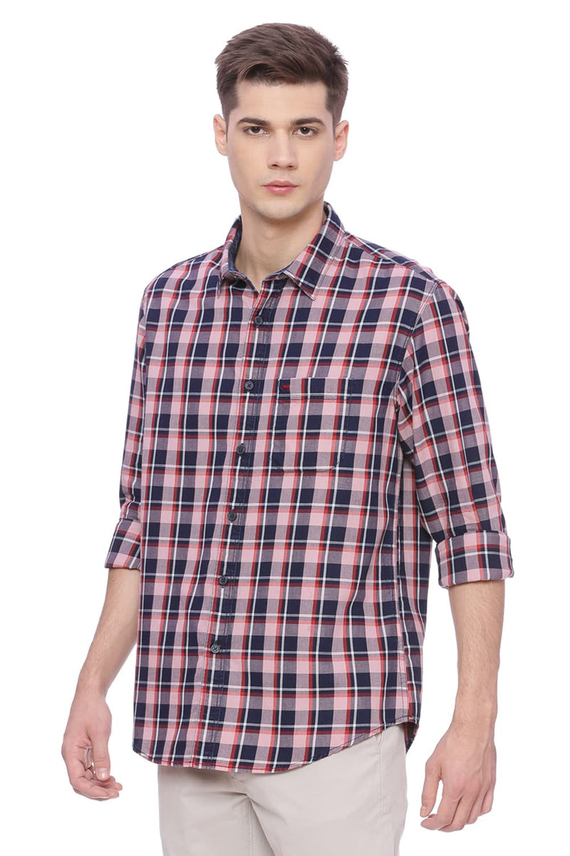 BASICS SLIM FIT CHECKS SHIRT