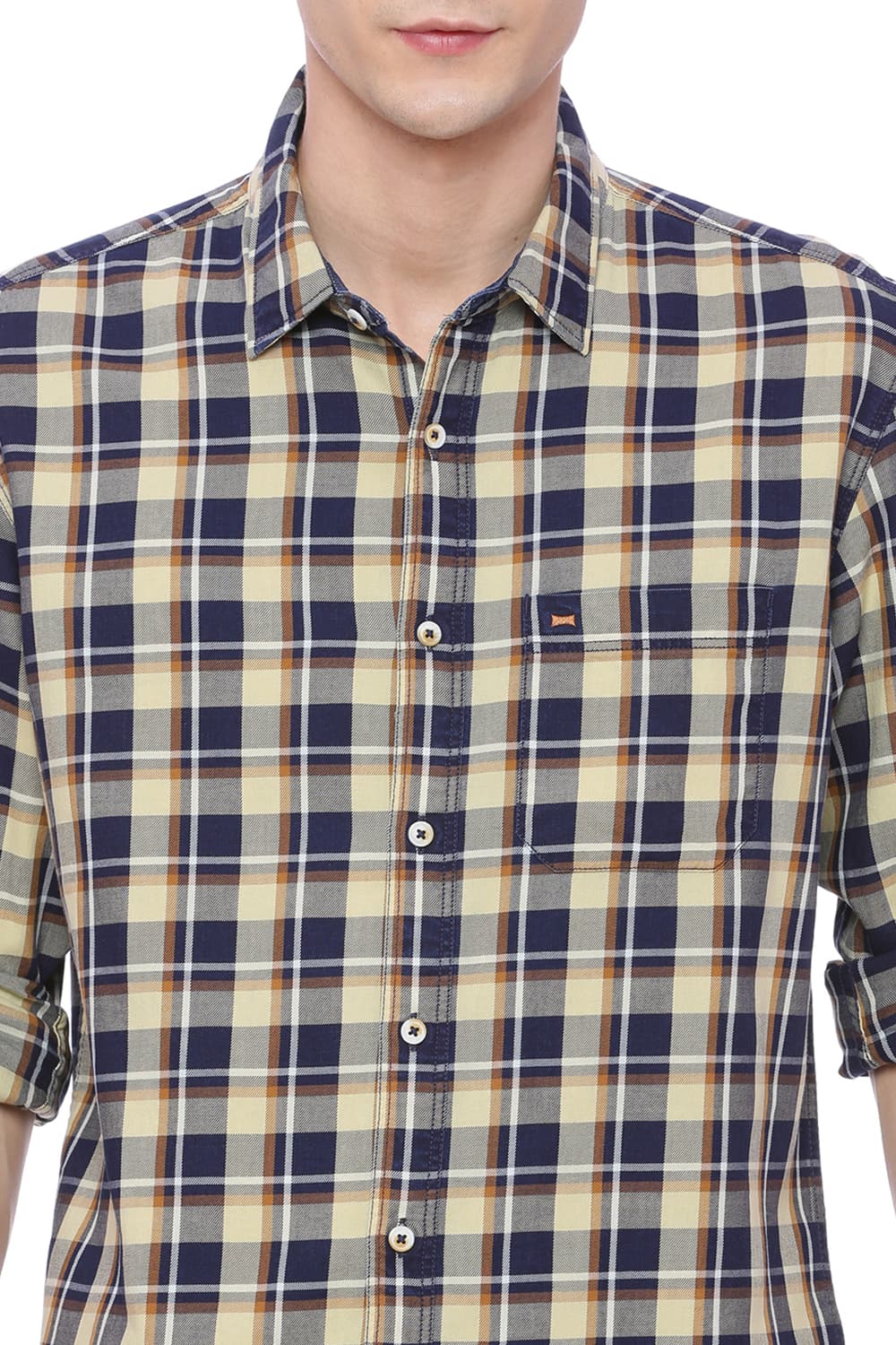 BASICS SLIM FIT CHECKS SHIRT