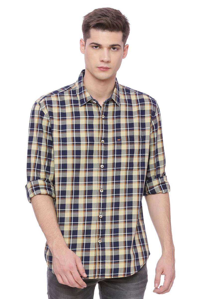 BASICS SLIM FIT CHECKS SHIRT