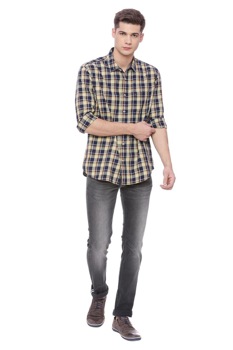 BASICS SLIM FIT CHECKS SHIRT