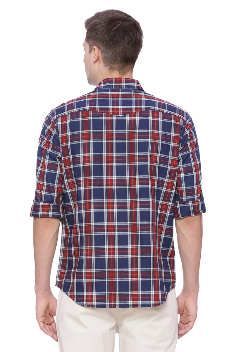 BASICS SLIM FIT CHECKS SHIRT