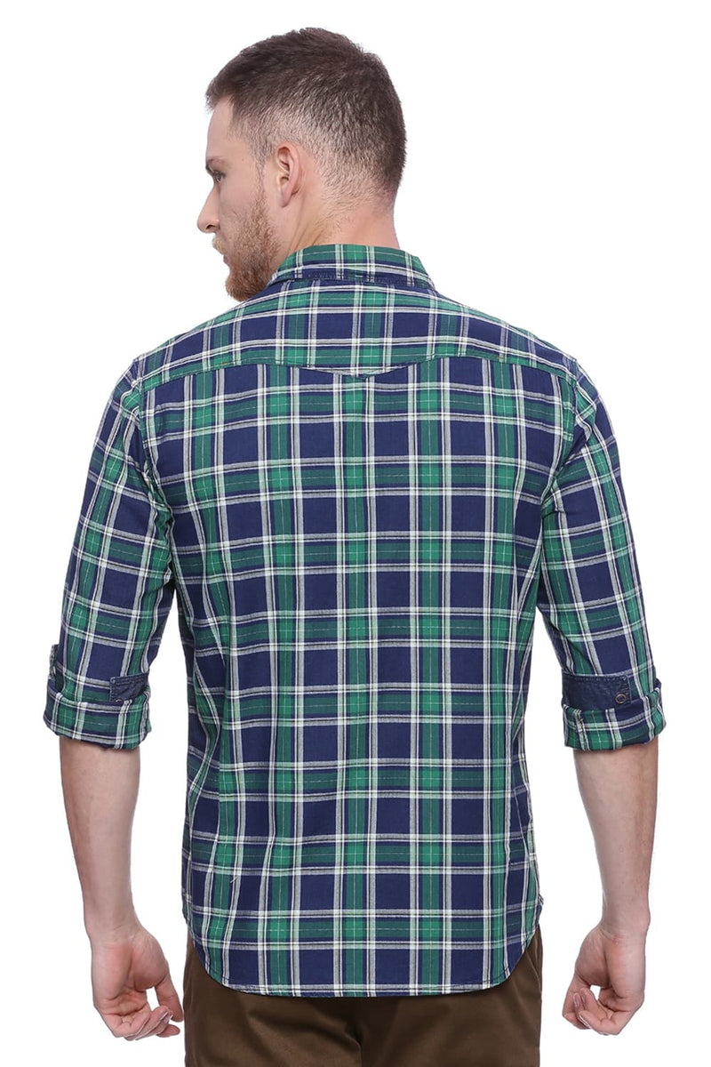 BASICS SLIM FIT CHECKS SHIRT