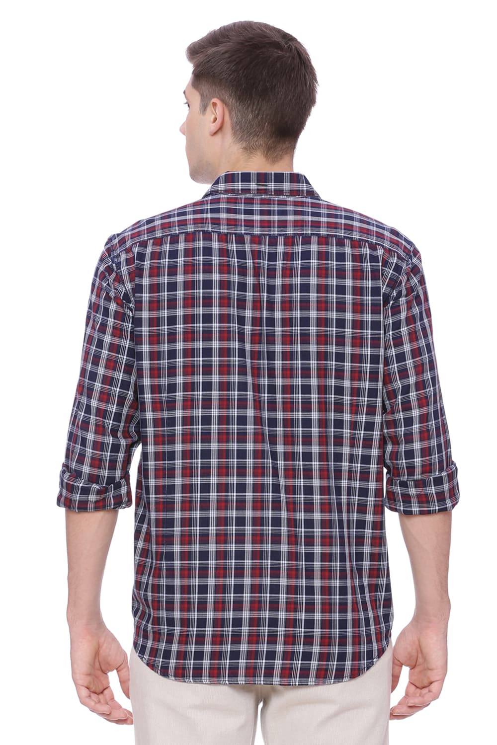 BASICS SLIM FIT CHECKS SHIRT