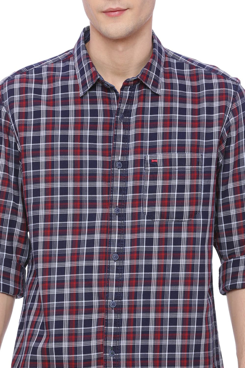 BASICS SLIM FIT CHECKS SHIRT