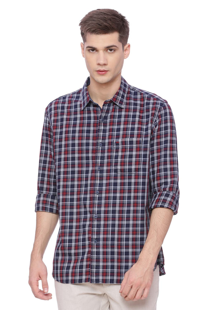 BASICS SLIM FIT CHECKS SHIRT