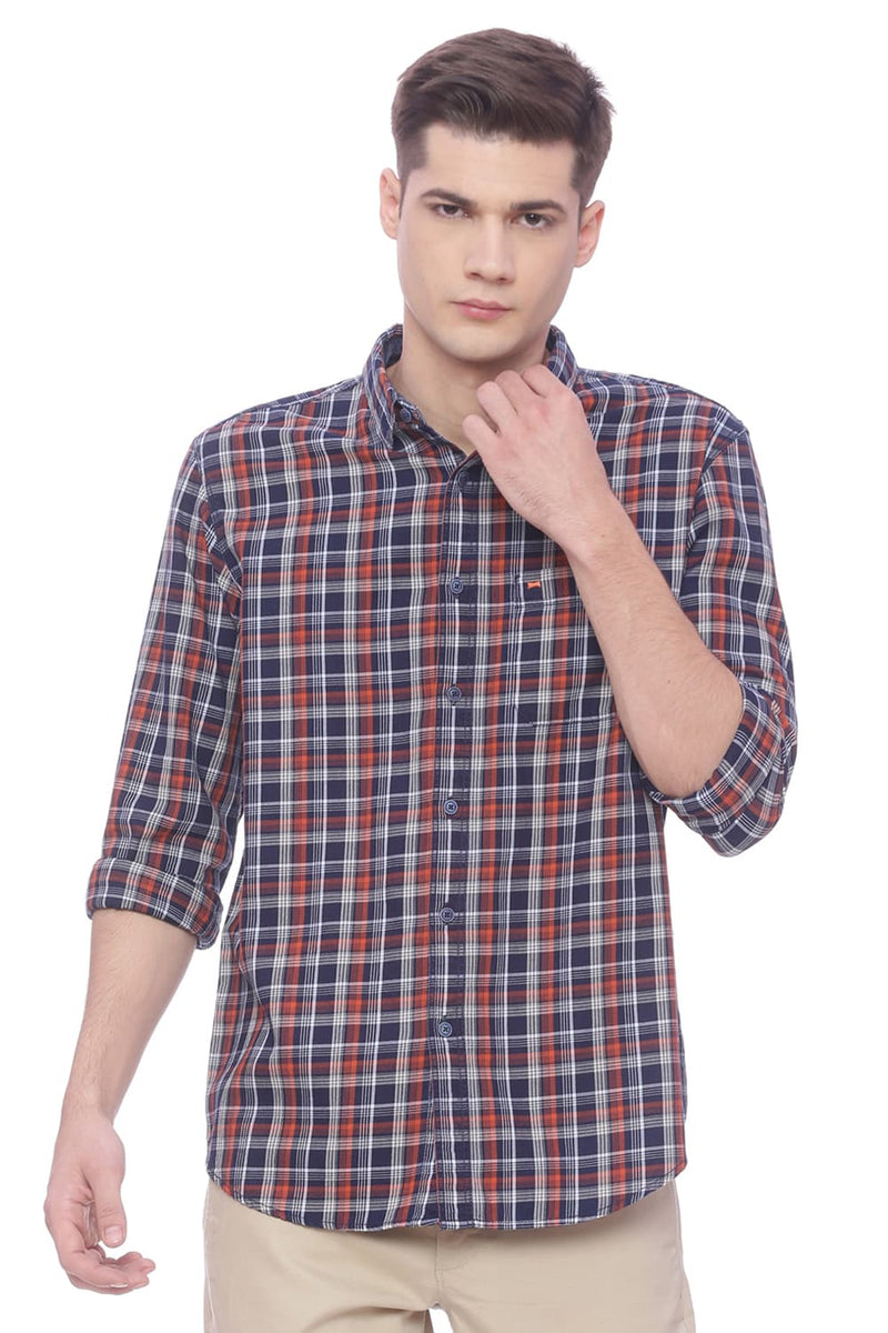 BASICS SLIM FIT CHECKS SHIRT