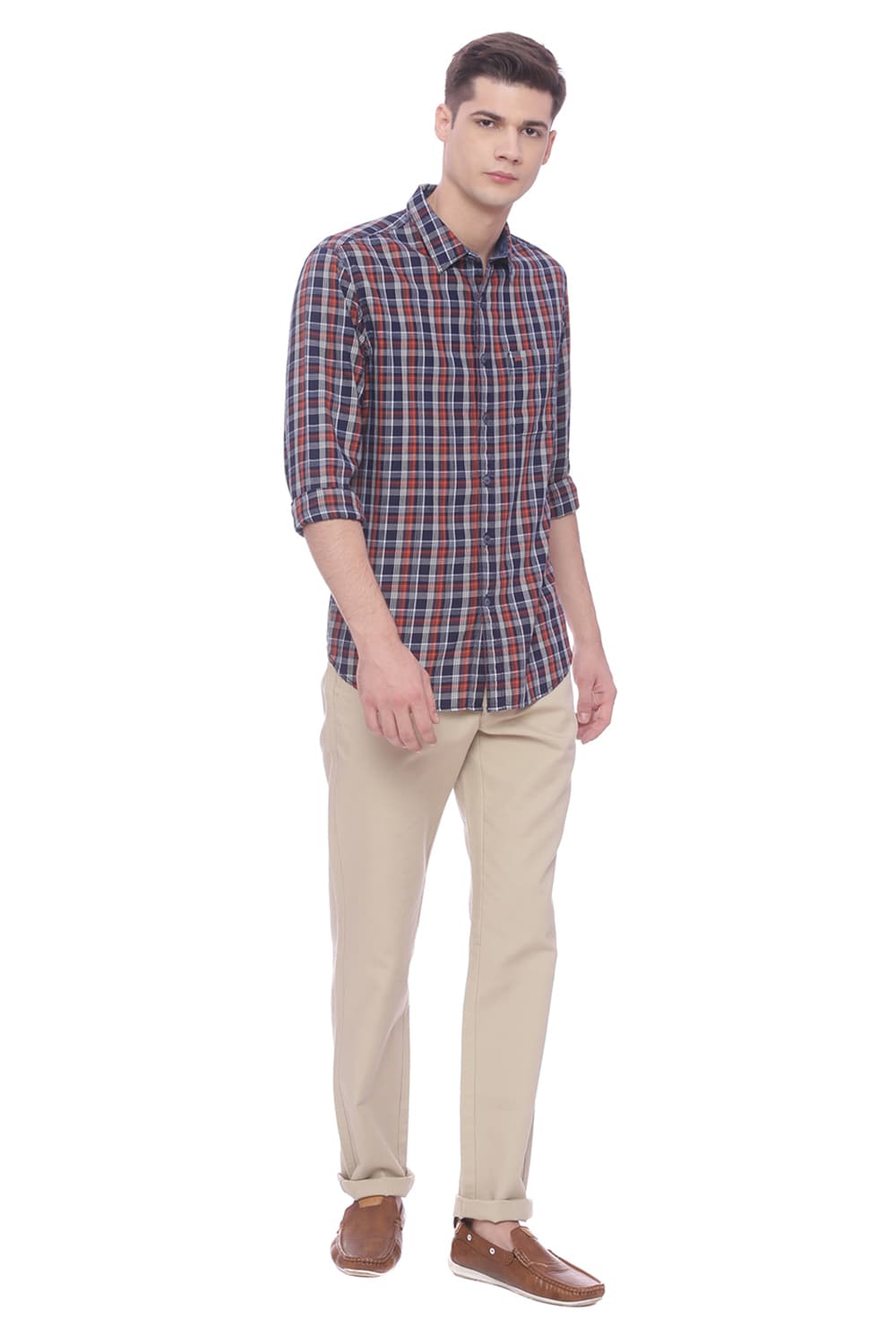 BASICS SLIM FIT CHECKS SHIRT