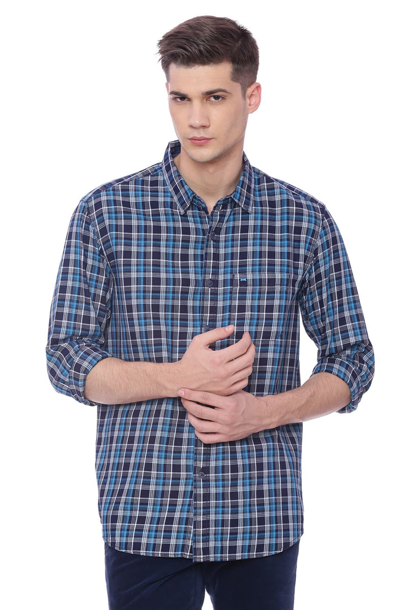 BASICS SLIM FIT CHECKS SHIRT