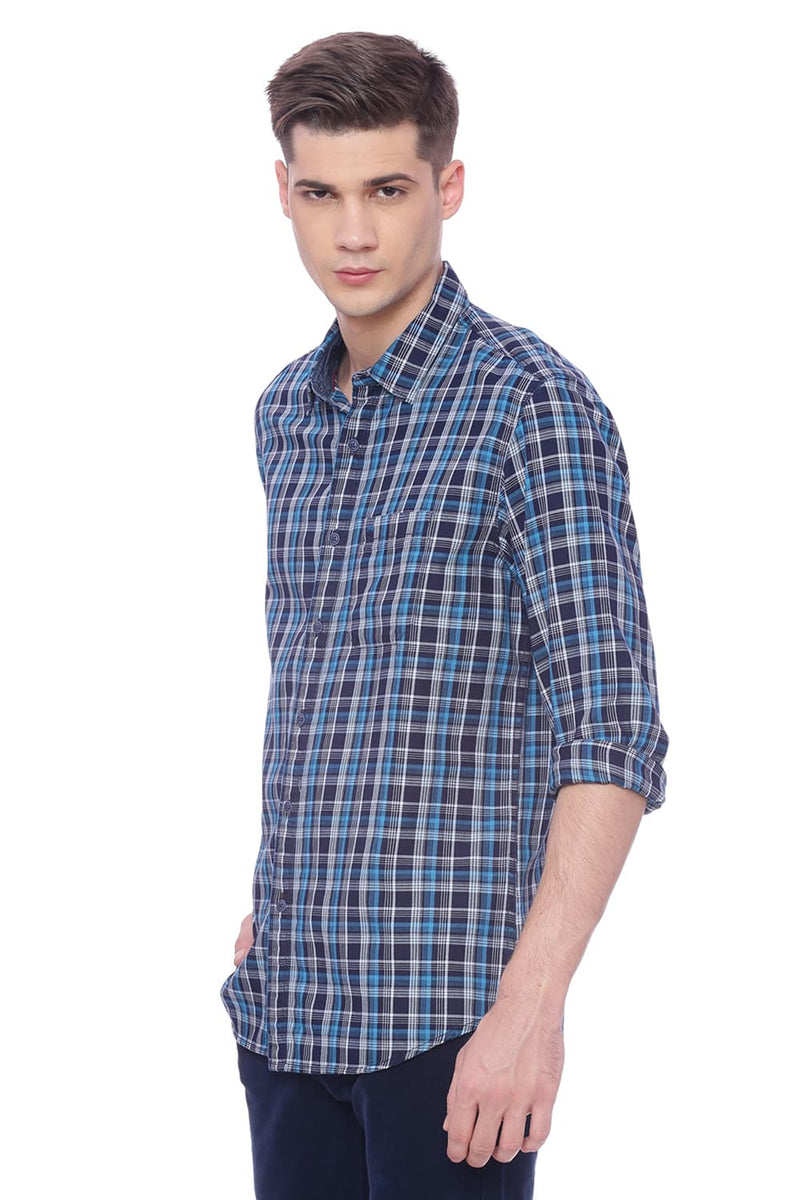 BASICS SLIM FIT CHECKS SHIRT