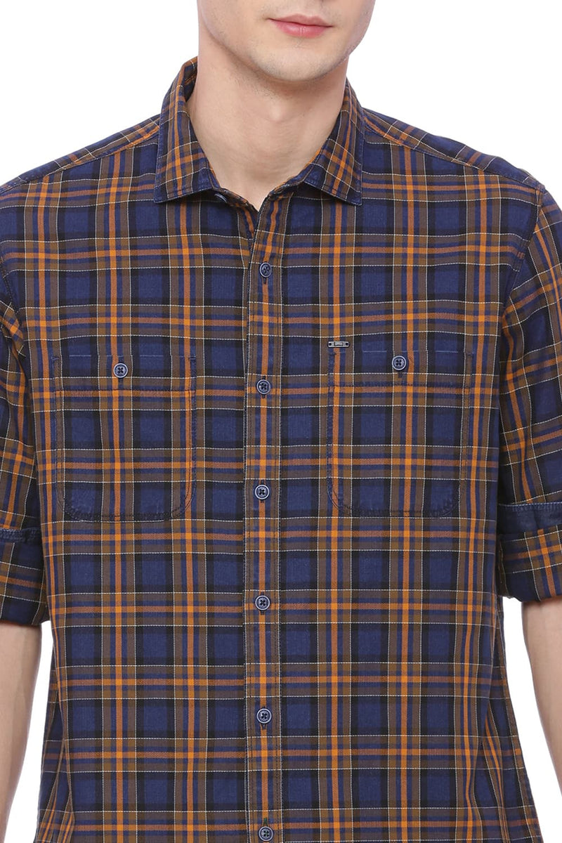 BASICS SLIM FIT CHECKS SHIRT