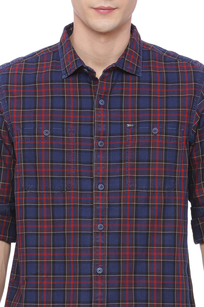 BASICS SLIM FIT CHECKS SHIRT