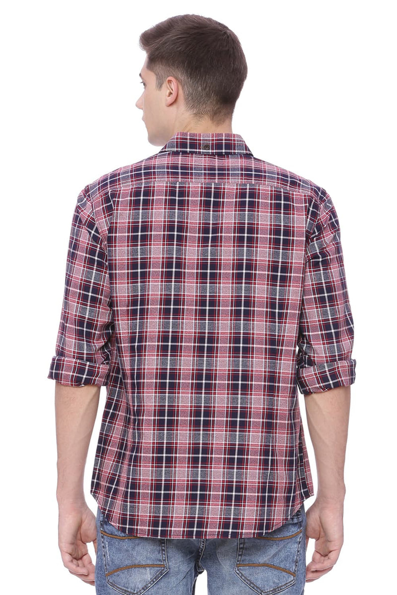 BASICS SLIM FIT CHECKS SHIRT