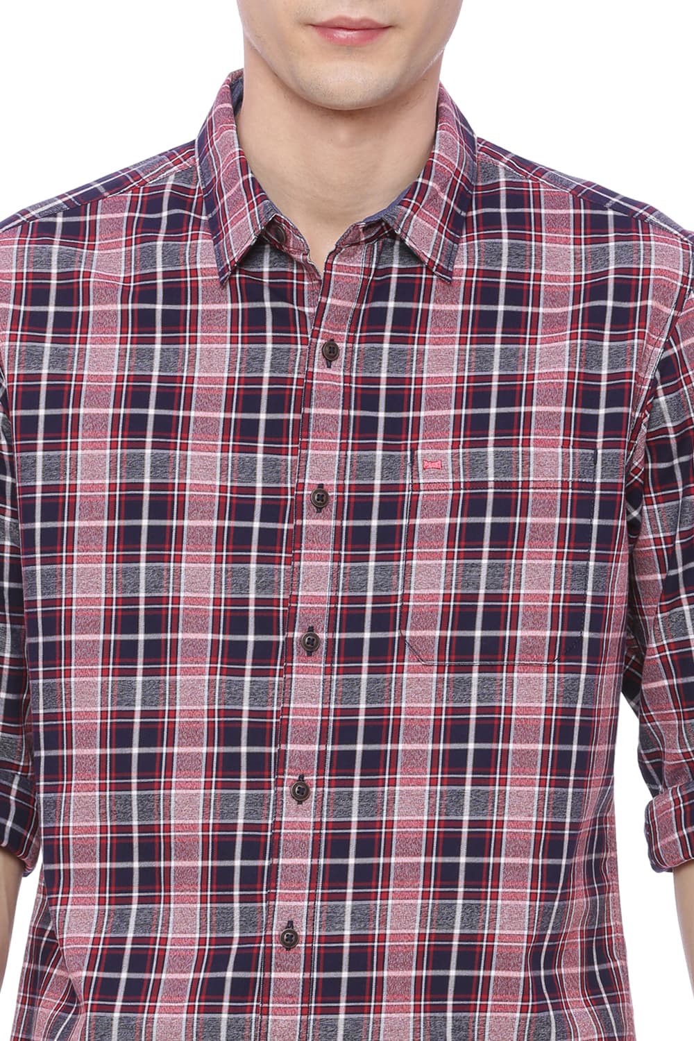 BASICS SLIM FIT CHECKS SHIRT