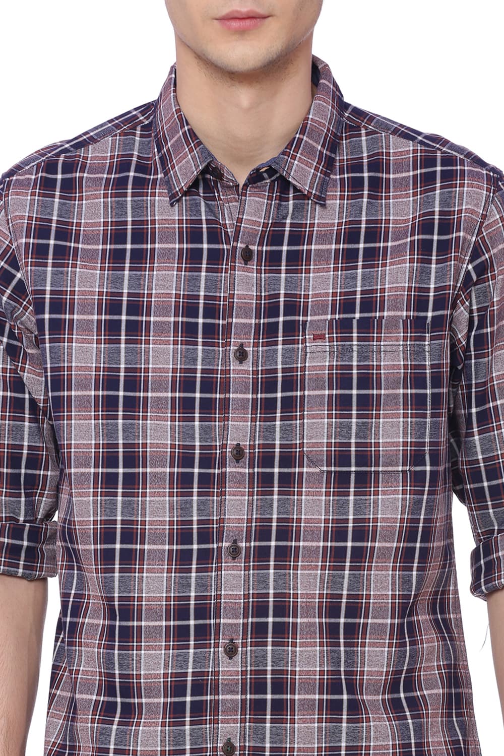 BASICS SLIM FIT CHECKS SHIRT