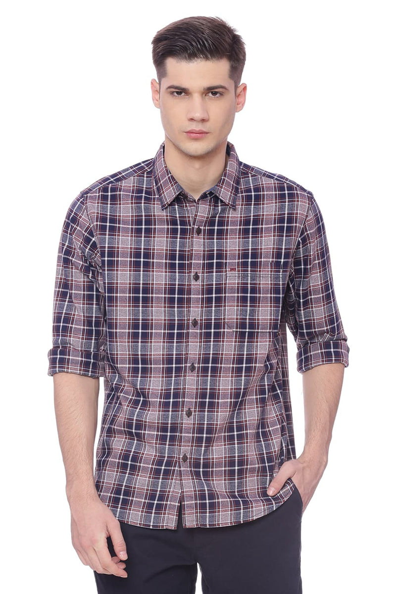 BASICS SLIM FIT CHECKS SHIRT