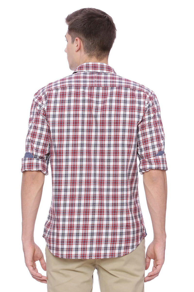 BASICS SLIM FIT CHECKS SHIRT