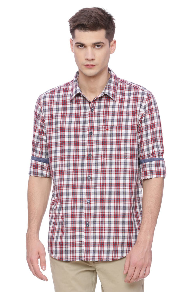 BASICS SLIM FIT CHECKS SHIRT