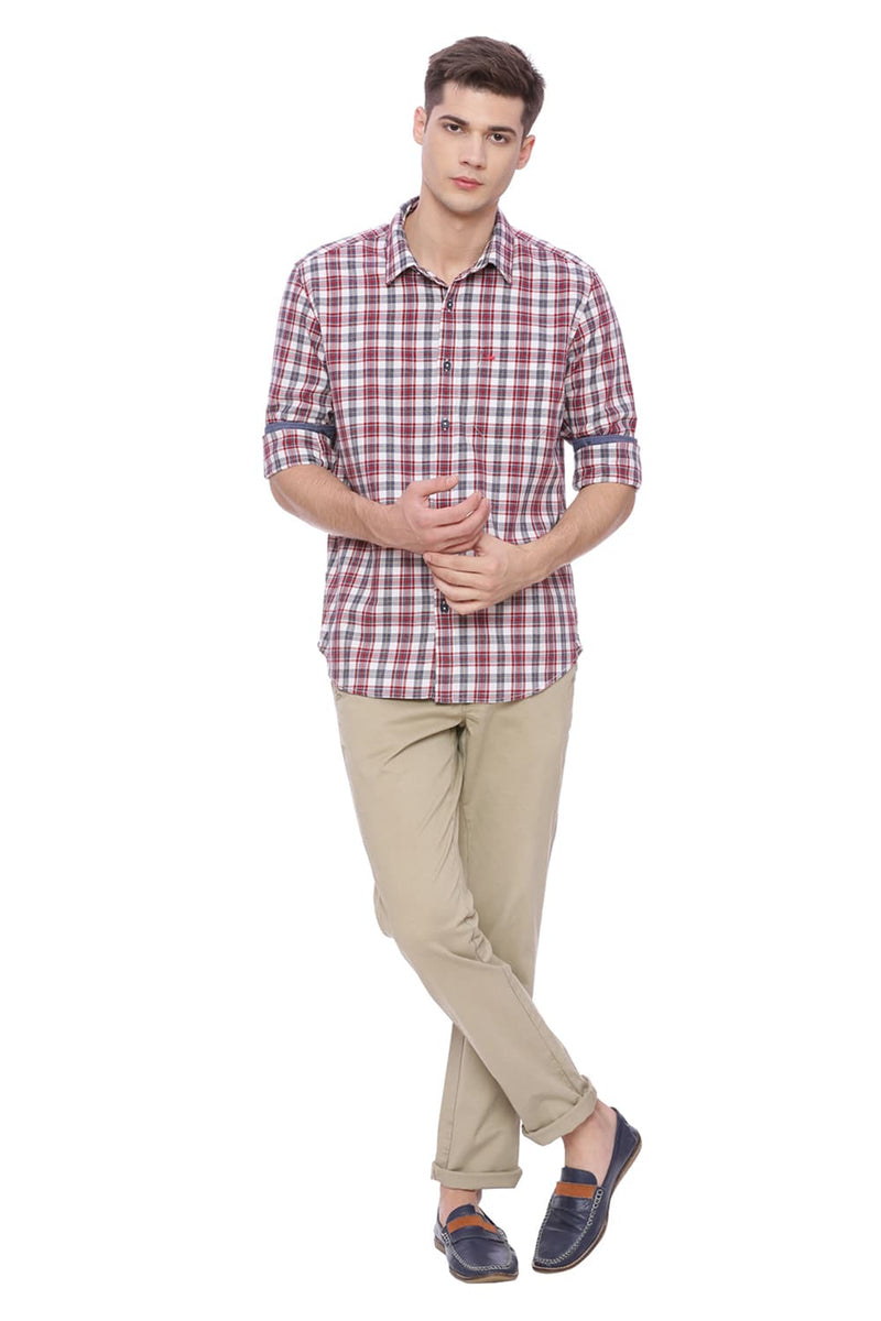 BASICS SLIM FIT CHECKS SHIRT