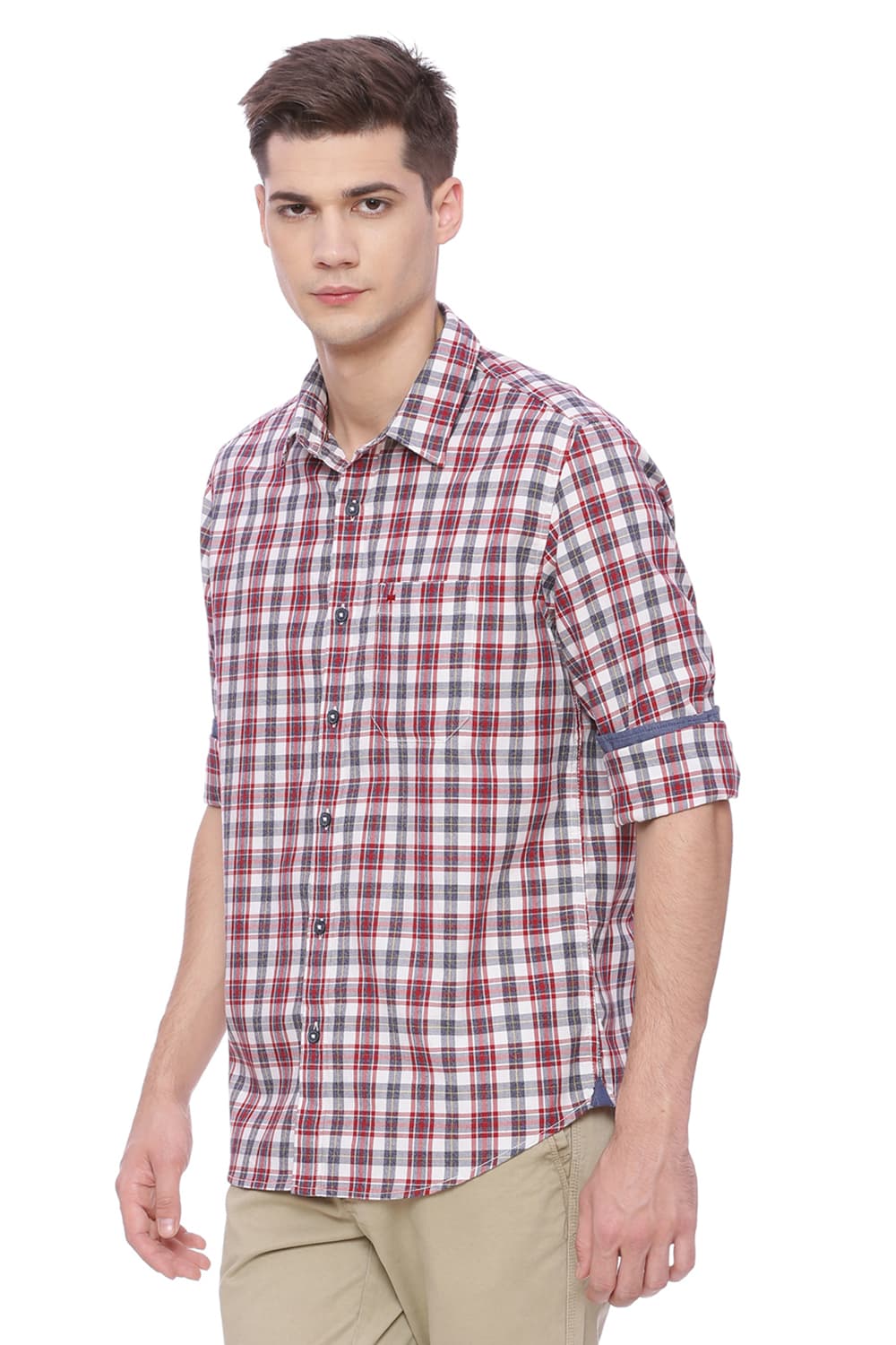 BASICS SLIM FIT CHECKS SHIRT