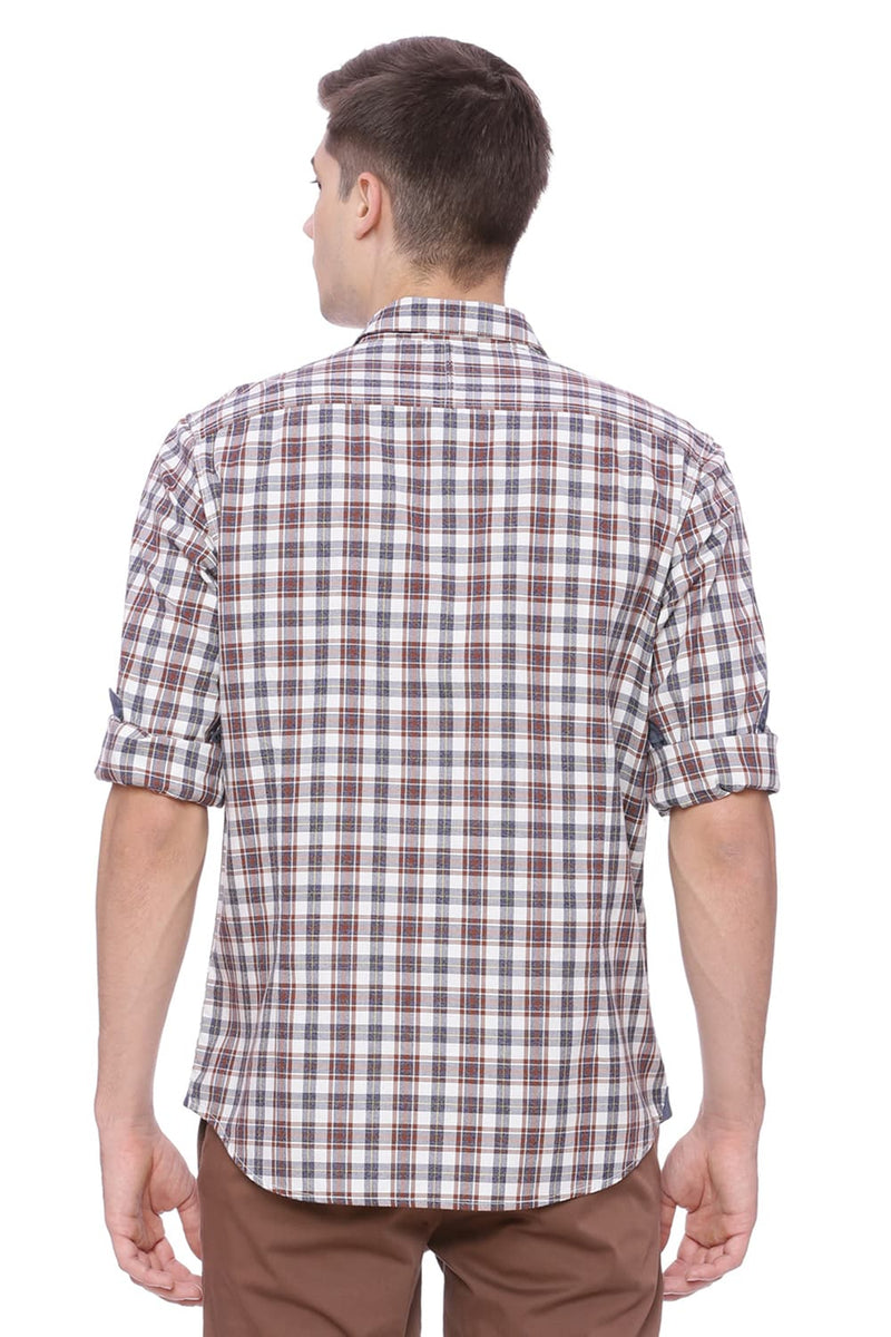 BASICS SLIM FIT CHECKS SHIRT