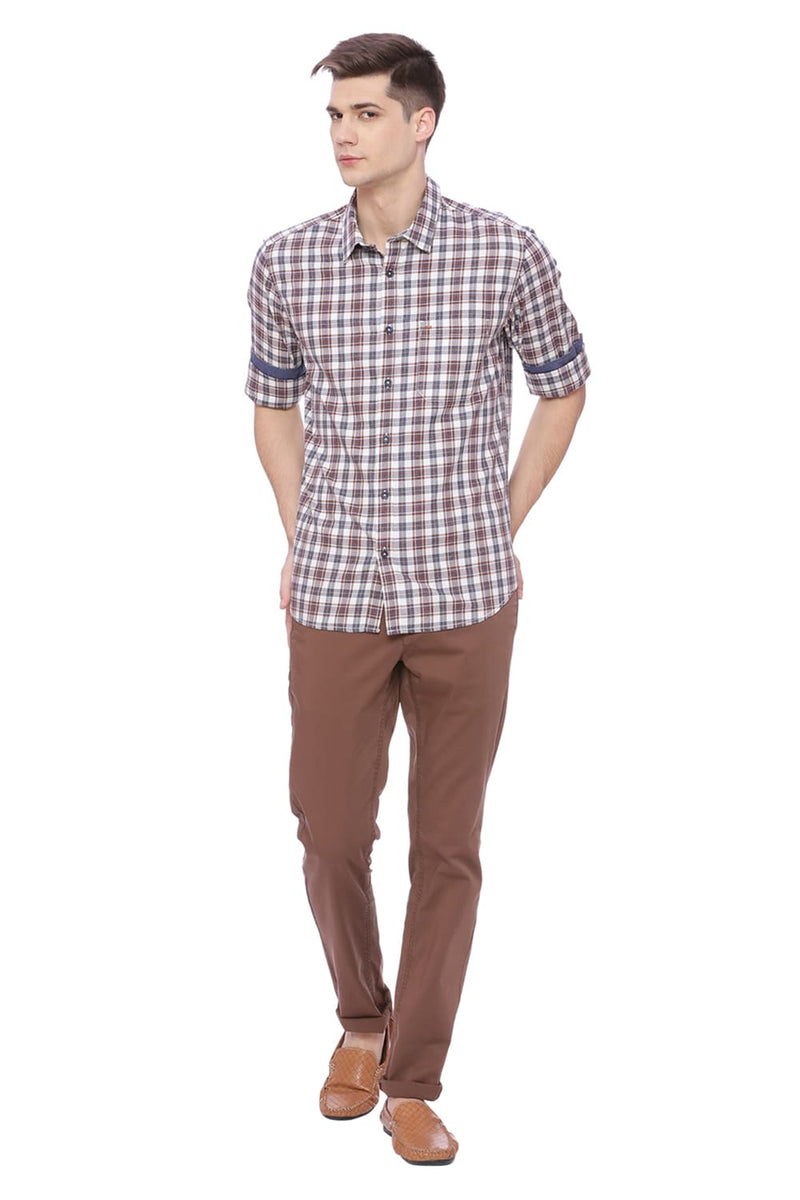 BASICS SLIM FIT CHECKS SHIRT