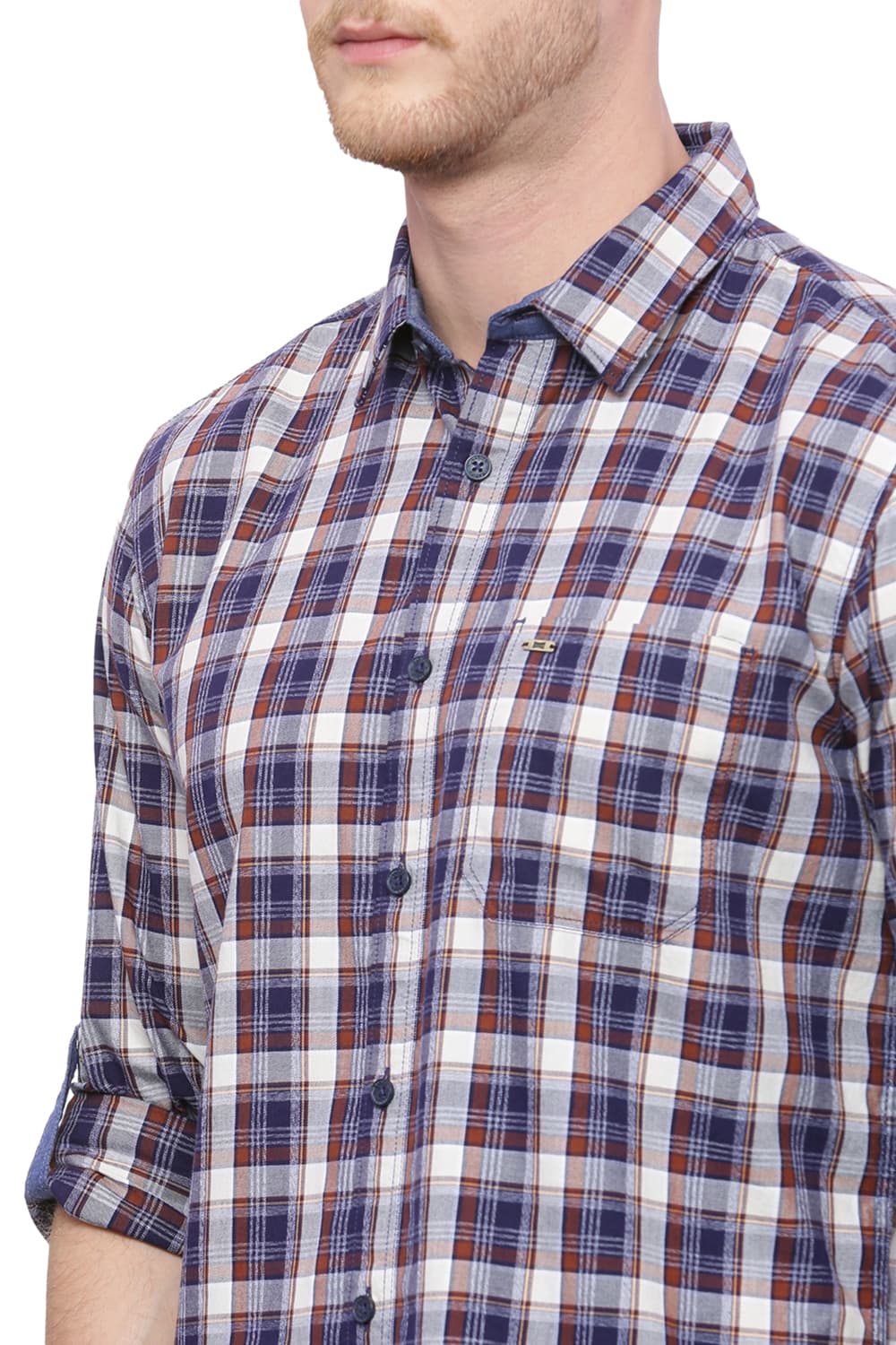 BASICS SLIM FIT CHECKS SHIRT