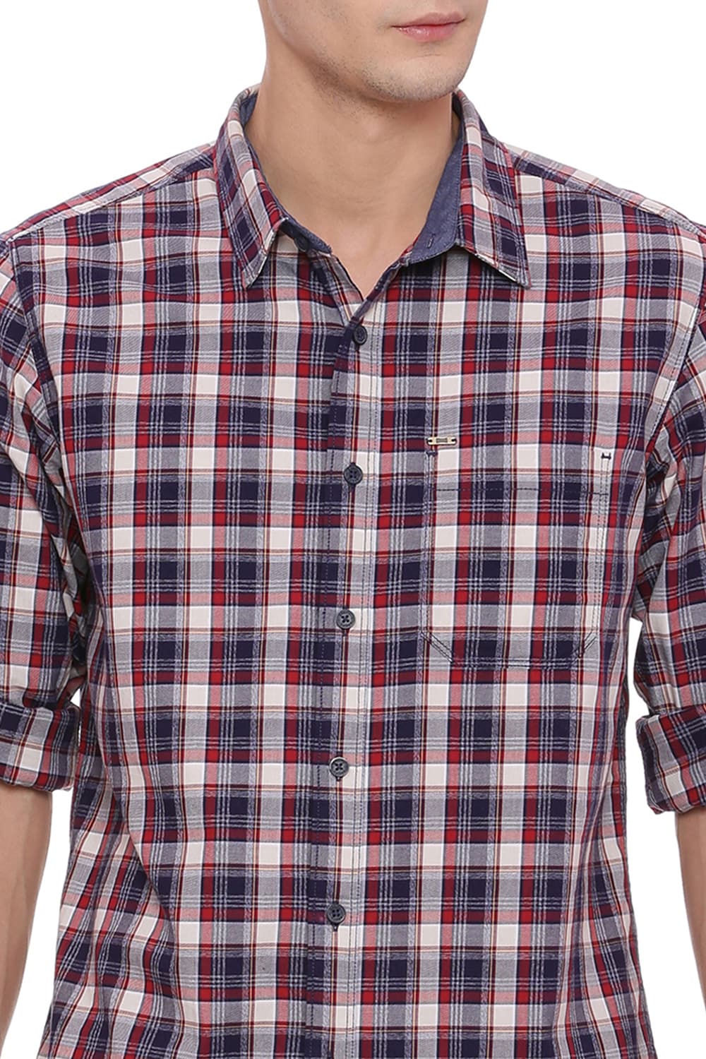 BASICS SLIM FIT CHECKS SHIRT