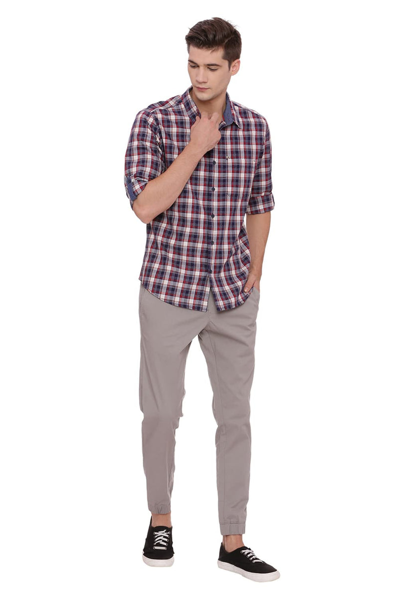 BASICS SLIM FIT CHECKS SHIRT