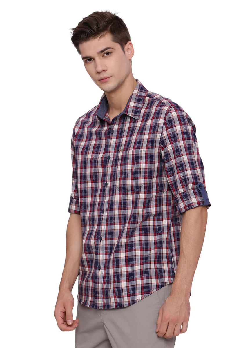 BASICS SLIM FIT CHECKS SHIRT